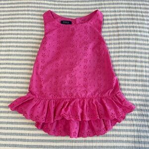 Polo Ralph Lauren Girls Pink Eyelet Top Size 12
